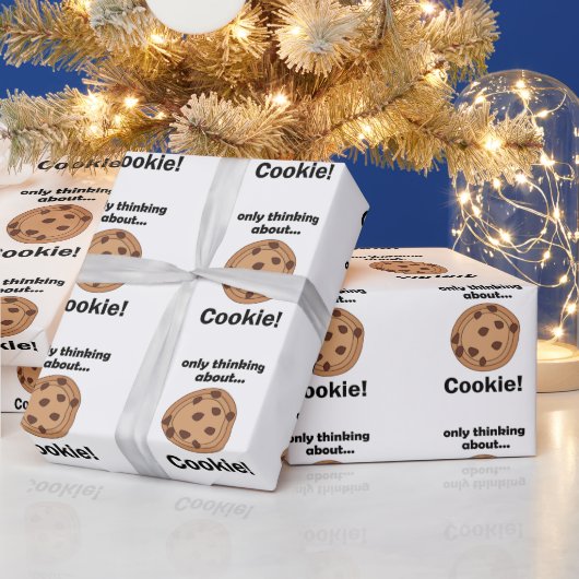 クッキーばかり考えてる面白い食べ物の名言 ラッピングペーパー (クリスマス)