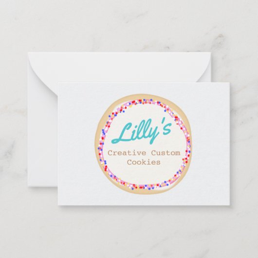 クッキーまたはカップケーキデコレーター ノートカード (正面)