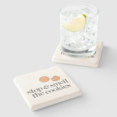 クッキーをストップ及びかいで下さい ストーンコースター (横)