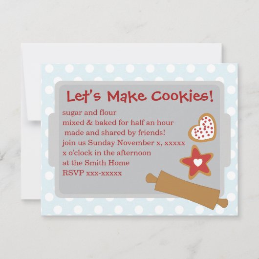 クッキーを作ろう 招待状 (正面)