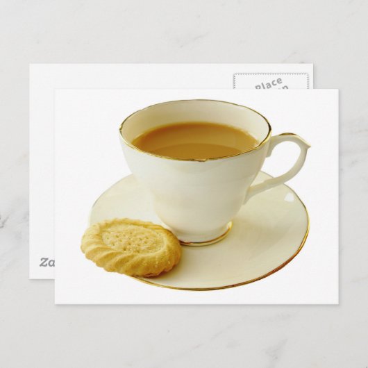 クッキーを使ったお茶 ポストカード (正面/裏面)