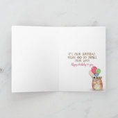 クッキーを入れたコーヒーカップに口紅を塗る カード (内部)