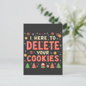 クッキーを削除しに来たよ Ugly Xmas Sweater ポストカード (スタンド正面)