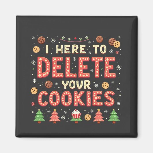 クッキーを削除しに来たよ Ugly Xmas Sweater マグネット (正面)