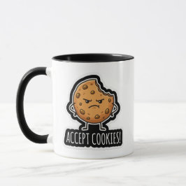 クッキーを承認せよ!おもしろテクノロジーパン・イラストマグカップ マグカップ