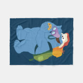 クッキーを探しているクッキーモンスター フリースブランケット (正面(横))