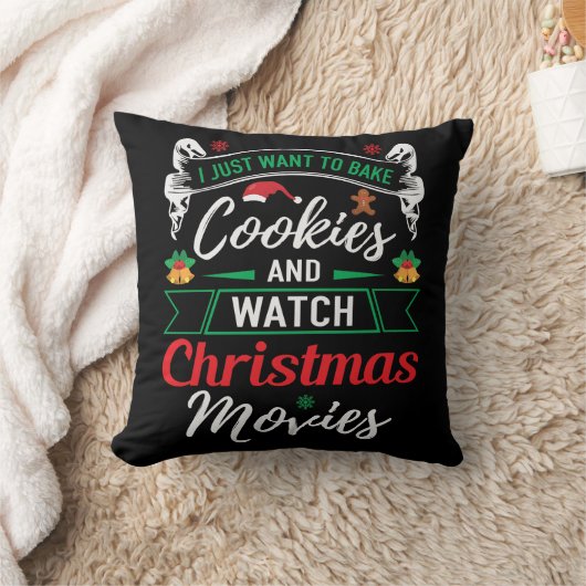 クッキーを焼いてクリスマスムービーを見る クッション (ブランケット)