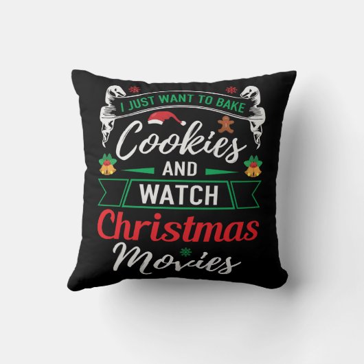 クッキーを焼いてクリスマスムービーを見る クッション (裏面)