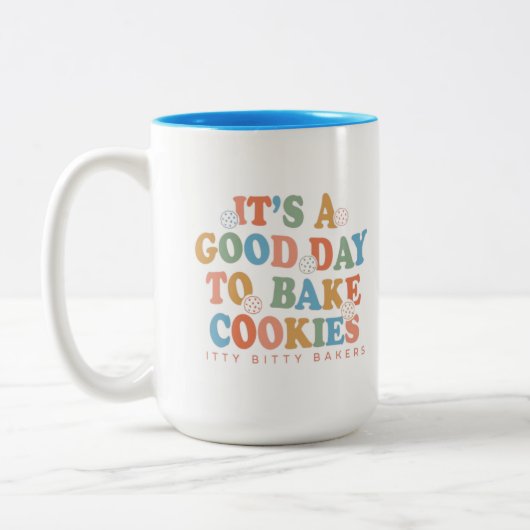 クッキーを焼くのはいい日だ ツートーンマグカップ (左)
