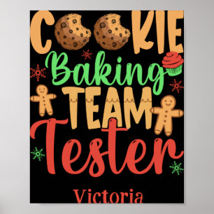 クッキーを焼くチームのテスター名 ホリデー トドラーTシャツ ポスター