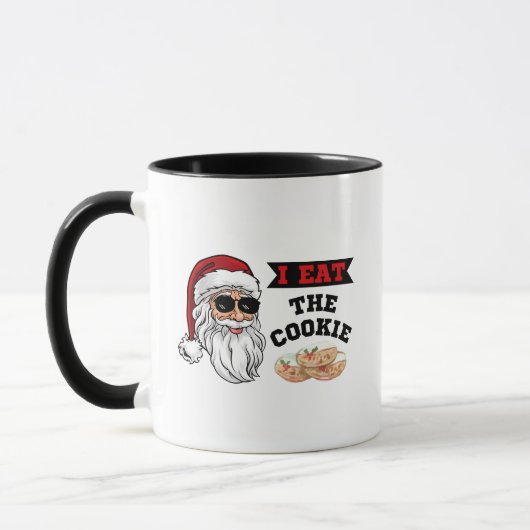 クッキーを食べちゃうよ ダーティジョーク サンタ クリスマス マグカップ (左)