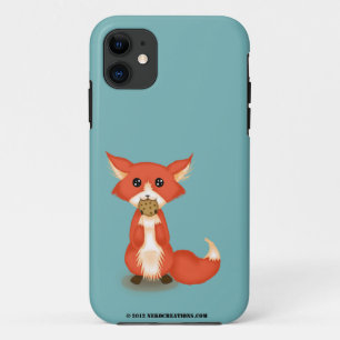 クッキーを食べているかわいく大きい注目されたキツネ iPhone 11 ケース