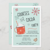 クッキーアンドココアホリデーパーティー招待状 招待状 (正面/裏面)