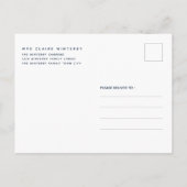 クッキーエクスチェンジパーティーネイビーホリデー インビテーションポストカード (裏面)