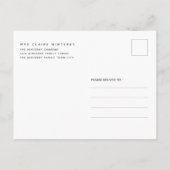 クッキーエクスチェンジパーティーホワイトホリデイ インビテーションポストカード (裏面)