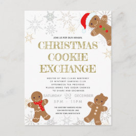 クッキーエクスチェンジパーティーホワイトホリデイ インビテーションポストカード