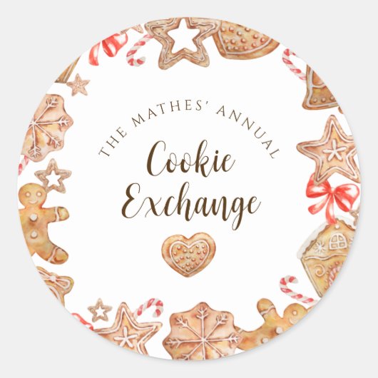 クッキーエクスチェンジホリデーパーティー ラウンドシール (正面)