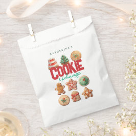 クッキーエクスチェンジレッドグリーンクリスマスホリデーパーティー フェイバーバッグ