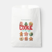 クッキーエクスチェンジレッドグリーンクリスマスホリデーパーティー フェイバーバッグ (正面)