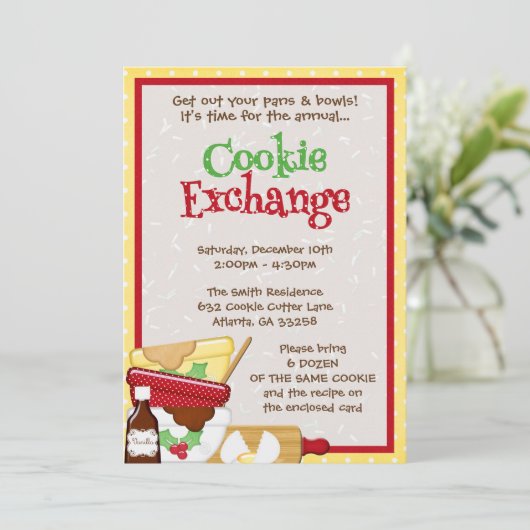 クッキーエクスチェンジ招待状ホリデーパーティー招待状 招待状 (スタンド正面)