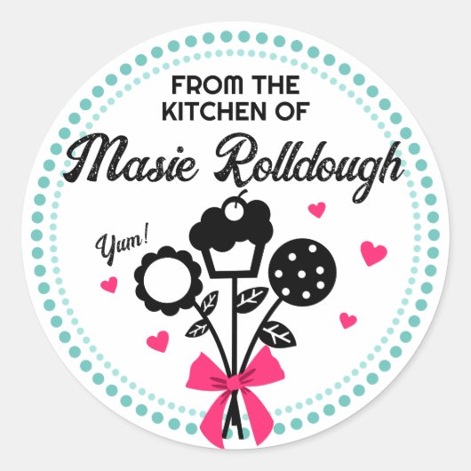 クッキーカップケーキブーケベーキングギフトラベルシール2 ラウンドシール (正面)