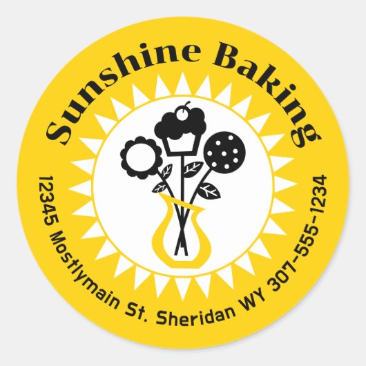 クッキーカップケーキブーケベーキングギフトラベルシール3 ラウンドシール (正面)
