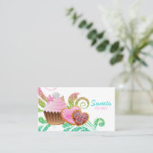 クッキーカップケーキベーカリーキュートスワールモダングリッター 名刺 (スタンド正面)