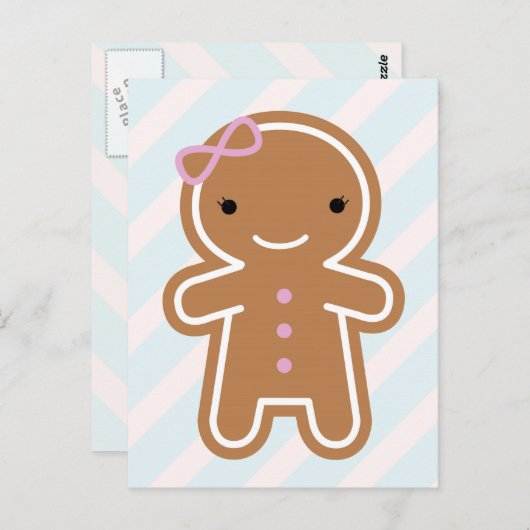 クッキーカワイトかわいいジンガーブレッドガール ポストカード (正面/裏面)