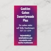 クッキーキャンディチョコレートトリュフベーキング菓子 名刺 (裏面)