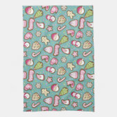 クッキークリスマスターコイズ キッチンタオル (縦)