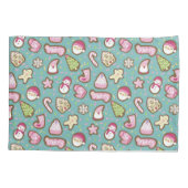 クッキークリスマスターコイズ 枕カバー (裏面)