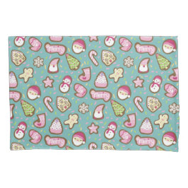 クッキークリスマスターコイズ 枕カバー