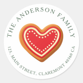 クッキークリスマス差出人住所ラベル ラウンドシール