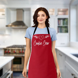 クッキークルーハートホリデーレッドクリスマス エプロン