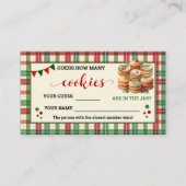 クッキーゲームクリスマスプレッドカードの数 プレイスカード (正面)