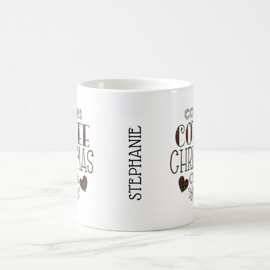 クッキーコーヒークリスマス応援パーソナライズされた引用文 コーヒーマグカップ (中央)