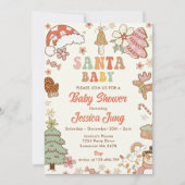 クッキーサンタベビークリスマスベビーシャワーパーティー 招待状 (正面)
