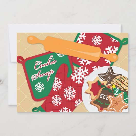 クッキースワップエクスチェンジホリデイ招待状 招待状 (正面)