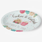 クッキースワップクリスマスクッキー&カクテルアイスブルー ペーパープレート (アングル)