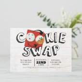 クッキースワップ交換ホリデークリスマスパーティー 招待状 (スタンド正面)