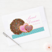 クッキーチョコレートドーナツベーカリーステッカーアイシングドット 長方形シール (封筒)