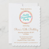 クッキーデコレーションの誕生日パーティー 招待状 (正面)