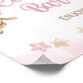 クッキーバーサインピンクテディベアパーティー、シャワー ポスター (角)