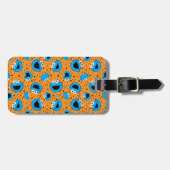 クッキーパターン上のクッキーモンスター ラゲッジタグ (正面横)