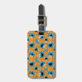 クッキーパターン上のクッキーモンスター ラゲッジタグ (正面縦)