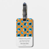 クッキーパターン上のクッキーモンスター ラゲッジタグ (裏面縦)