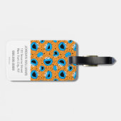 クッキーパターン上のクッキーモンスター ラゲッジタグ (裏面横)