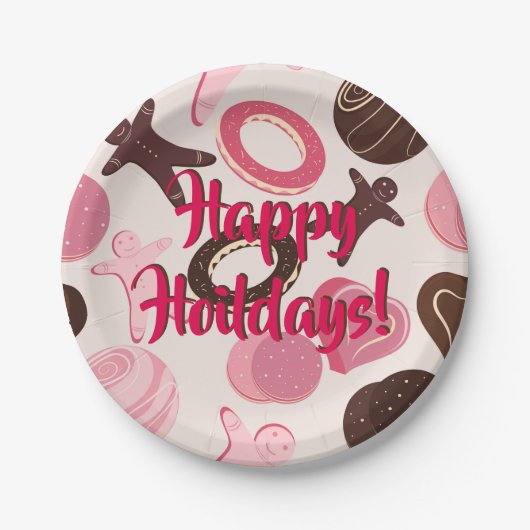 クッキーパーティーおもしろいハッピーホリデー! ペーパープレート (正面)