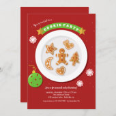 クッキーパーティーホリデー招待状 招待状 (正面/裏面)