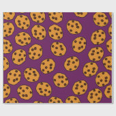 クッキープリントオン紫ラッピング紙 ラッピングペーパー (フラット)
